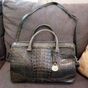 Brahmin green leather bag